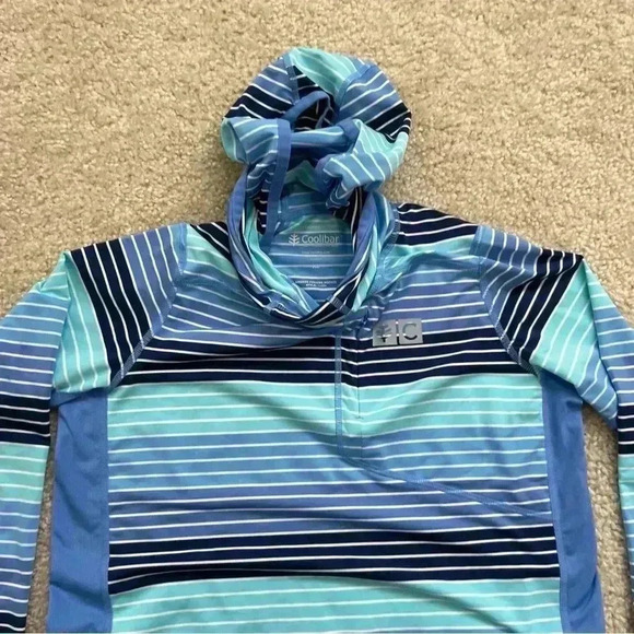 Coolibar Andros Fishing Hoodie Kids Size XL SPF 50+ Outdoor Active Striped. - Picture 12 of 15